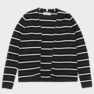 Calvin Klein Black and White Striped Cardigan